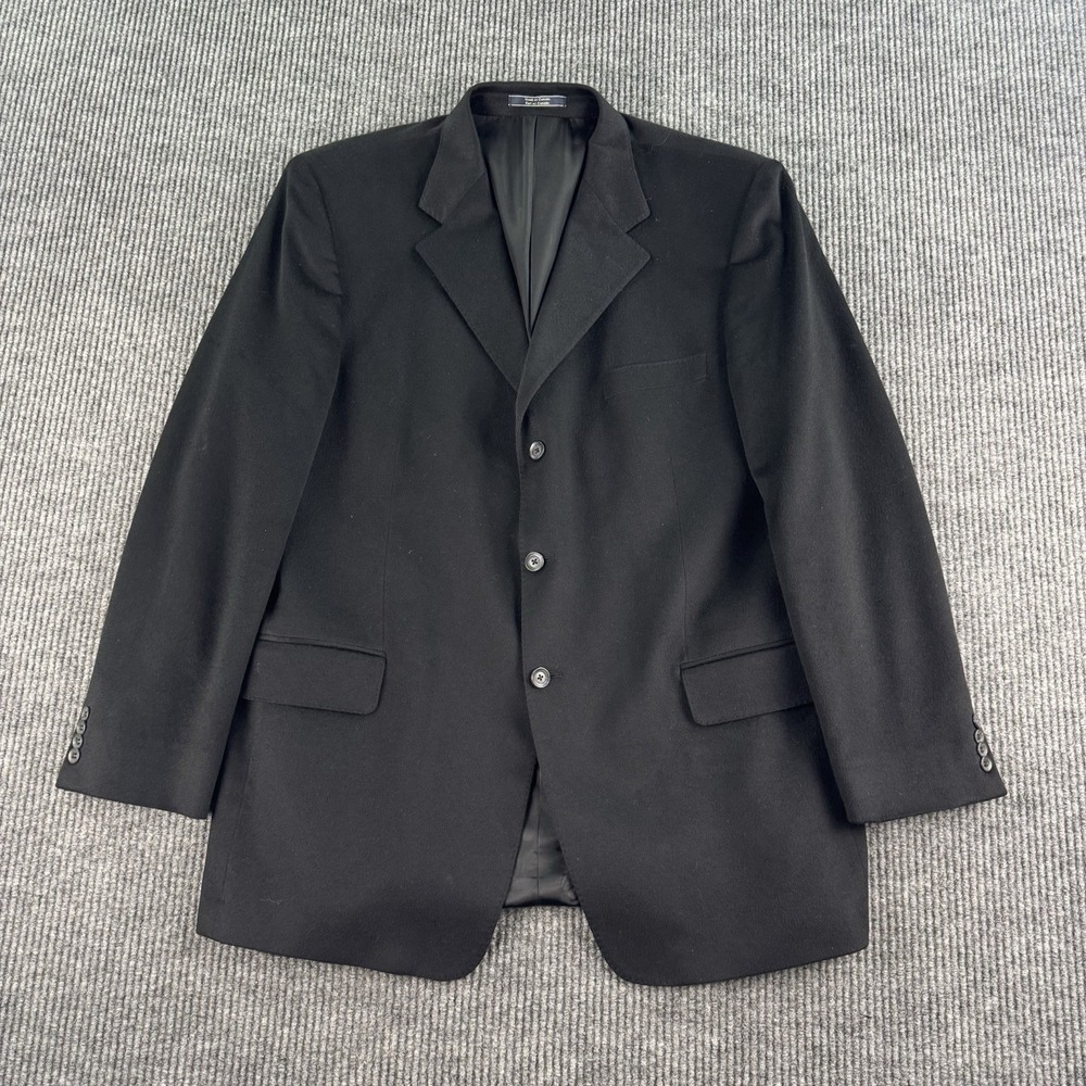 Arnold Brant Saks Fifth Avenue Colombo Cashmere Blazer 46L Black Sport Coat